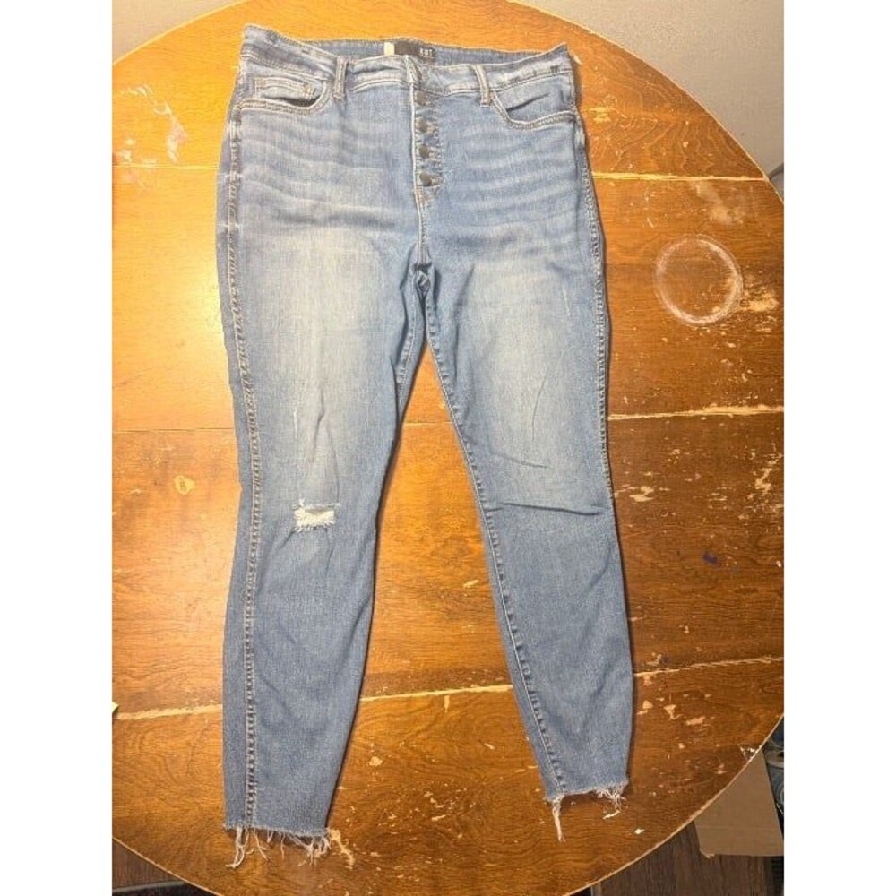 KUT From The Kloth Donna Fab AB Jeans Womens 14 High Rise Ankle Skinny Raw Hem